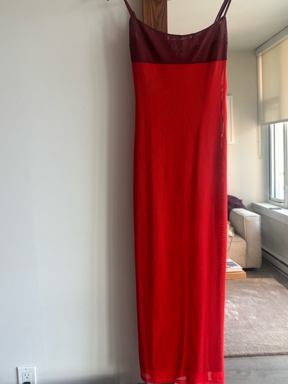 Miaou Thais red slip dress